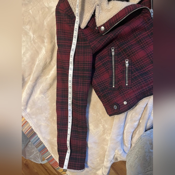 American Eagle Plaid Moto Jacket, Size L - Quilted Comfort, EUC - Picture 6 of 11